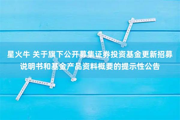 星火牛 关于旗下公开募集证券投资基金更新招募说明书和基金产品资料概要的提示性公告