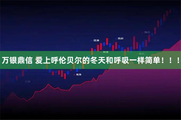 万银鼎信 爱上呼伦贝尔的冬天和呼吸一样简单！！！