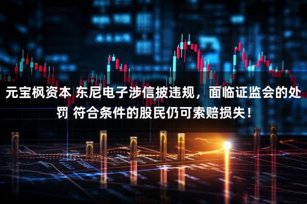 元宝枫资本 东尼电子涉信披违规，面临证监会的处罚 符合条件的股民仍可索赔损失！